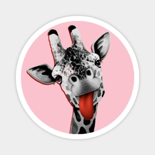 GIRAFFE RED - black full  by COLORBLIND WorldView Magnet